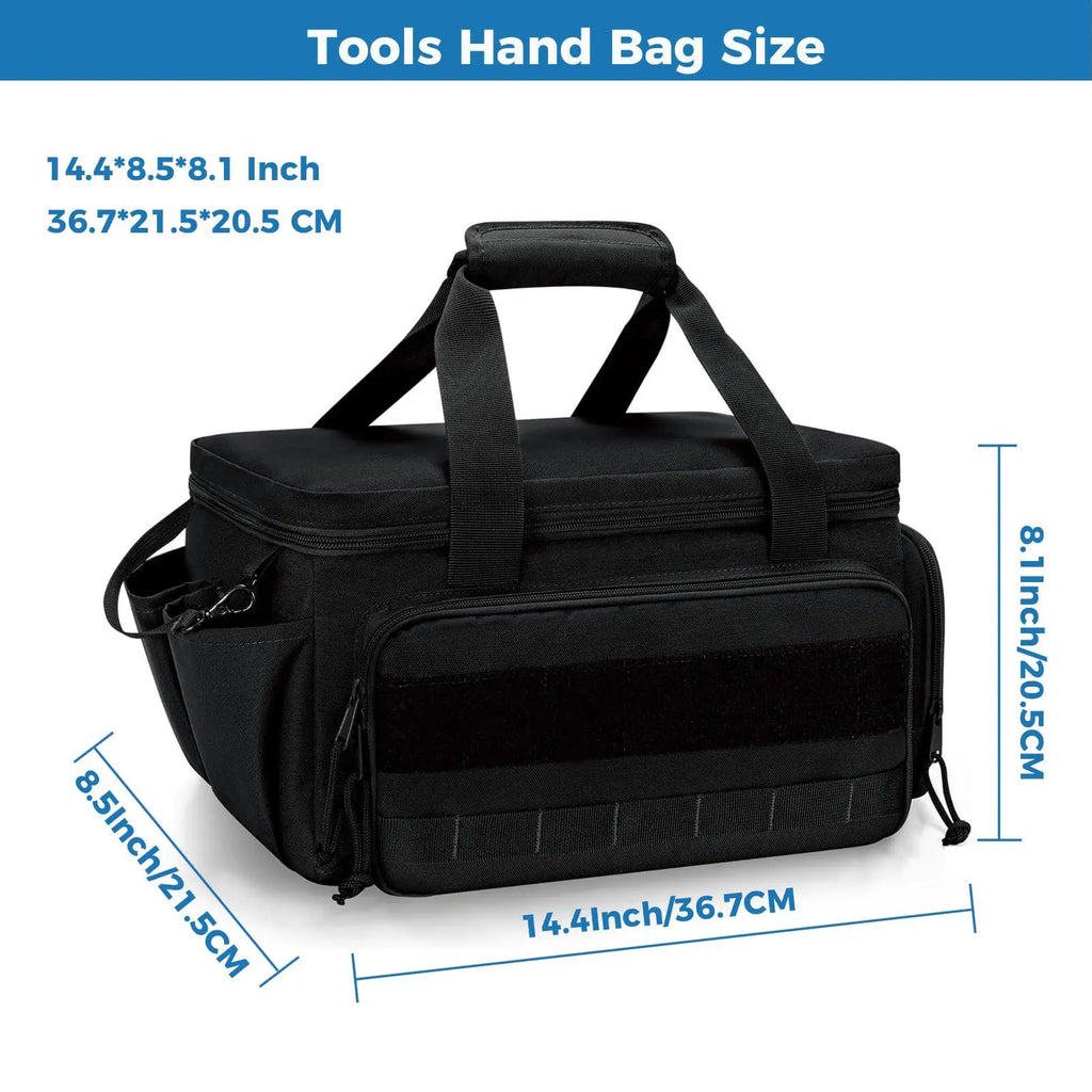 14" Heavy Duty Tactical Tool Bag Non-Slip Base Multipurpose Work Organizer for Handyman,Carpenter,Durable Portable Tool Storage