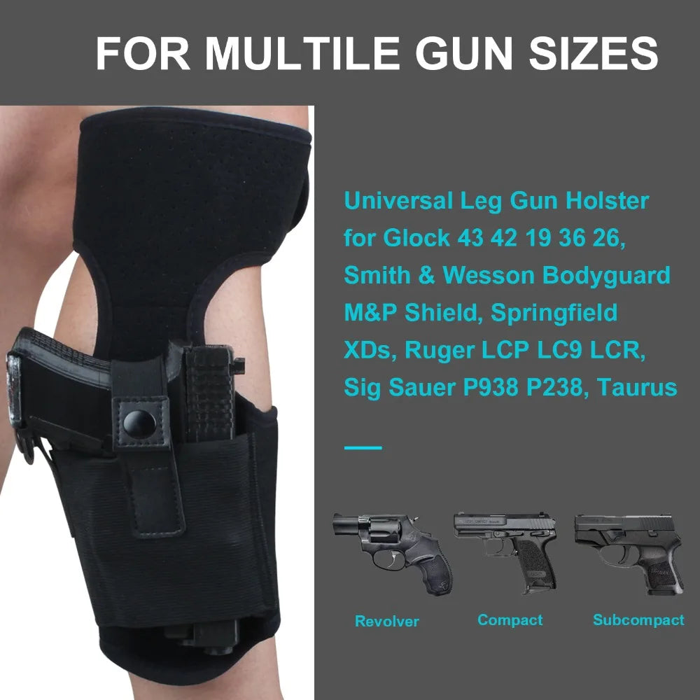 Tactical Pistol Holster Black For Leg Concealed Carry High Quality Adjustable Elastic Retention Strap Pouch G17 G19 Holsters